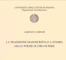 La tradizione manoscritta e a stampa delle poesie di Ciro di Pers