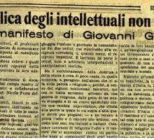 Il “Manifesto degli intellettuali antifascisti” di Benedetto Croce: firmatari e storia